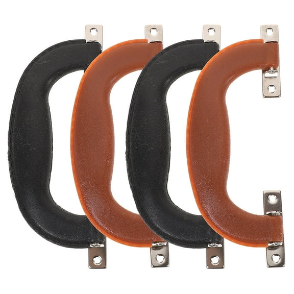 WHAMVOX 4Pcs Plastic Handle Simple Practical Handle Furniture Handle for Cabinet Wardrobe Suitcase(Brown + Black)