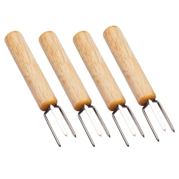 WHAMVOX 4Pcs Professional BBQ Forks Multifunction Corn Holders Stainless Steel Kitchen Accessory