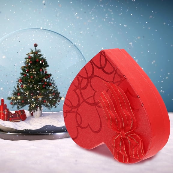 WHAMVOX 4Pcs Red Paper Heart Shaped Box for present Givers 6.5*5.7*1.6In