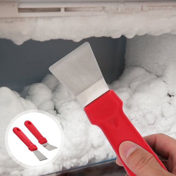 YSNOOWE Refrigerator Ice Scraper, Red PP Stainless Steel, Multi-Use Kitchen Tool for Deicing