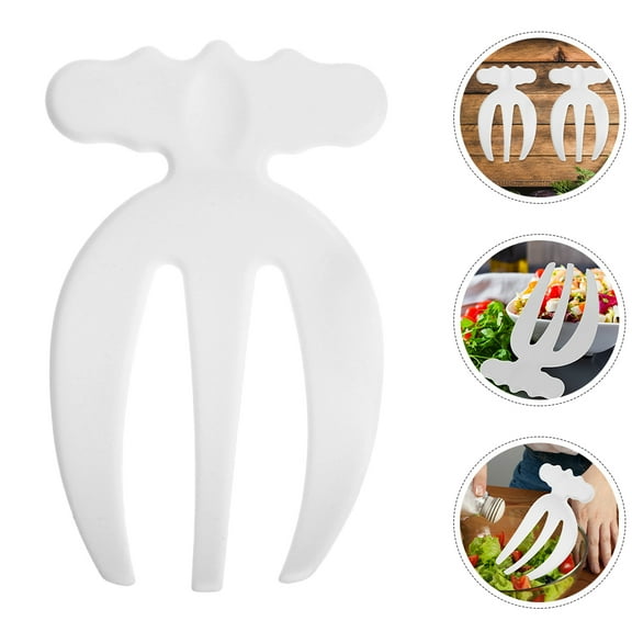 WHAMVOX 4Pcs Reusable Plastic Salad Claws Salad Forks Vegetable Forks Mixing Forks