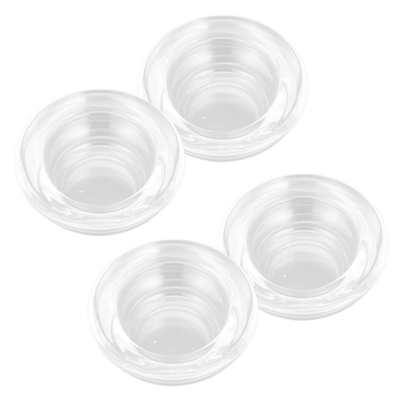 WHAMVOX 4Pcs Small Candles Container Glass Candle Dish Small Clear Dish Candle Holder Decorative Candles Holder