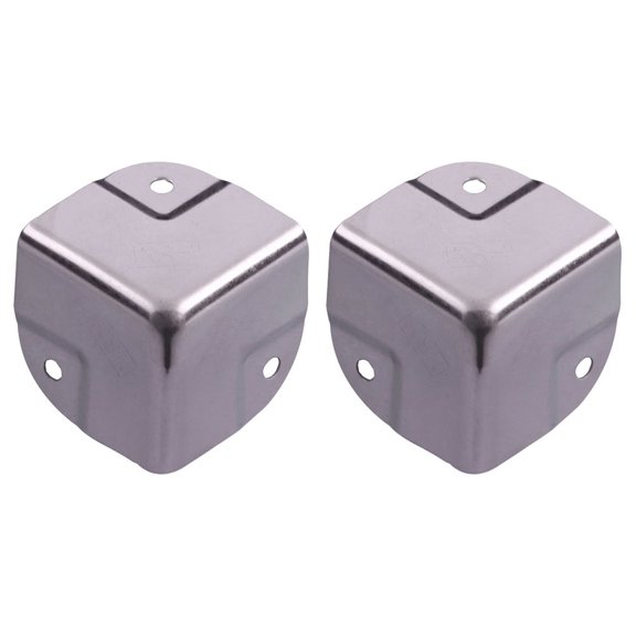 WHAMVOX 4Pcs Stainless Steel Box Wrap Corner for Jewelry Case Decorative Protection Dark Grey