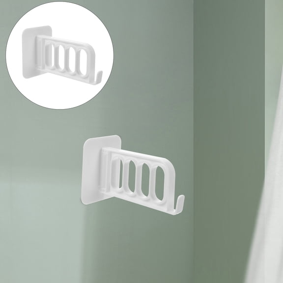 WHAMVOX 4Pcs Sturdy Clothes Rack for Bedroom White Plastic Wall Mounted Hangers Garment Drying