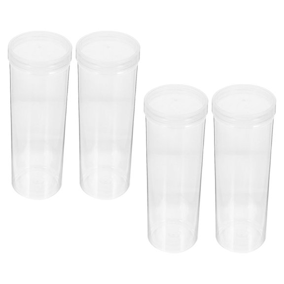 WHAMVOX 4Pcs Transparent Plastic Pencil Case Box for Office Desktop Organization and Easy Content Viewing