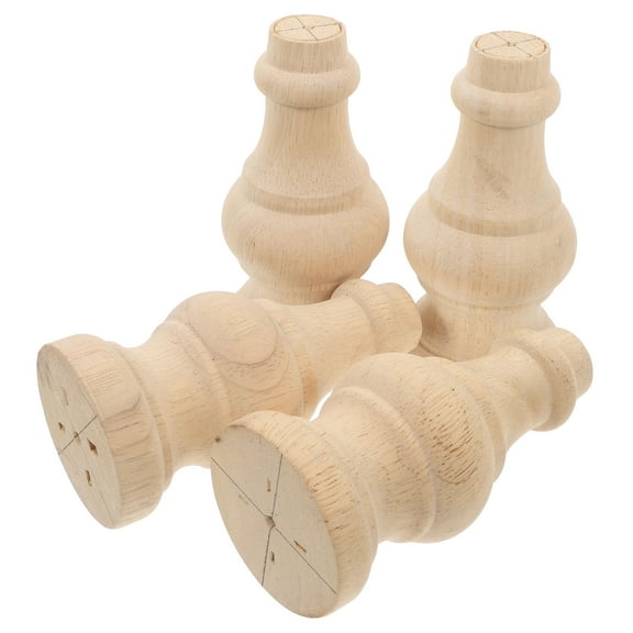 WHAMVOX 4Pcs Vintage Charm Wooden Table Legs for Bed and Cabinet Use 12.0X5.8X5.8in