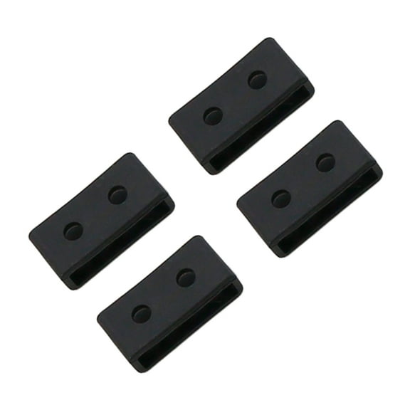 WHAMVOX 4Pcs Watch Accessories Black Silicone Straps for Wristwatches