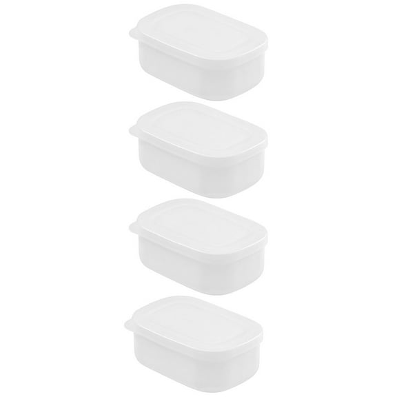 WHAMVOX 4Pcs White Multifunction Food Boxes for Party Use Cold and Hot Resistant Polypropylene Freezer Box