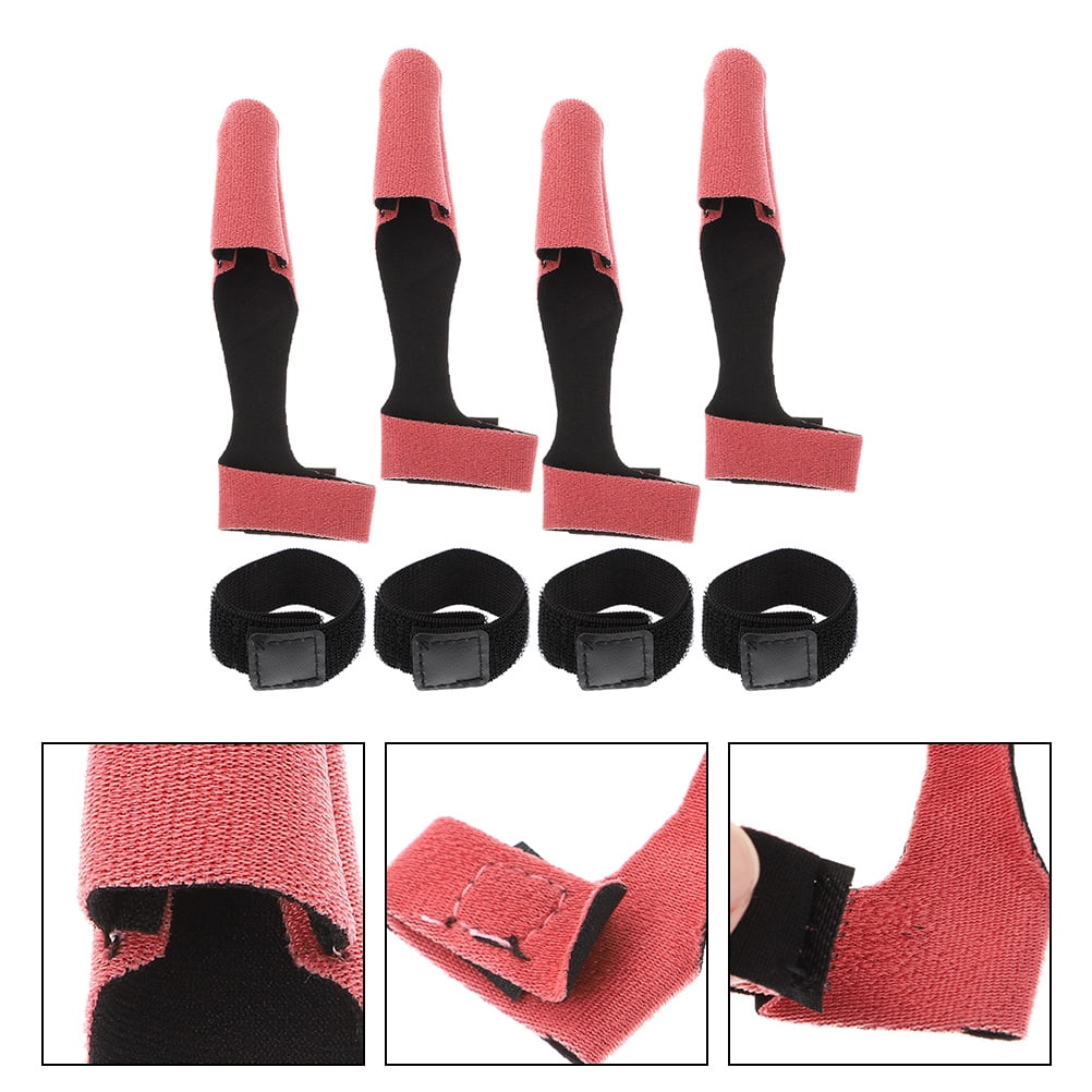 WHAMVOX 4Set Fishing Rod Tip Cover Red Mercerized Fabric Elastic Band ...