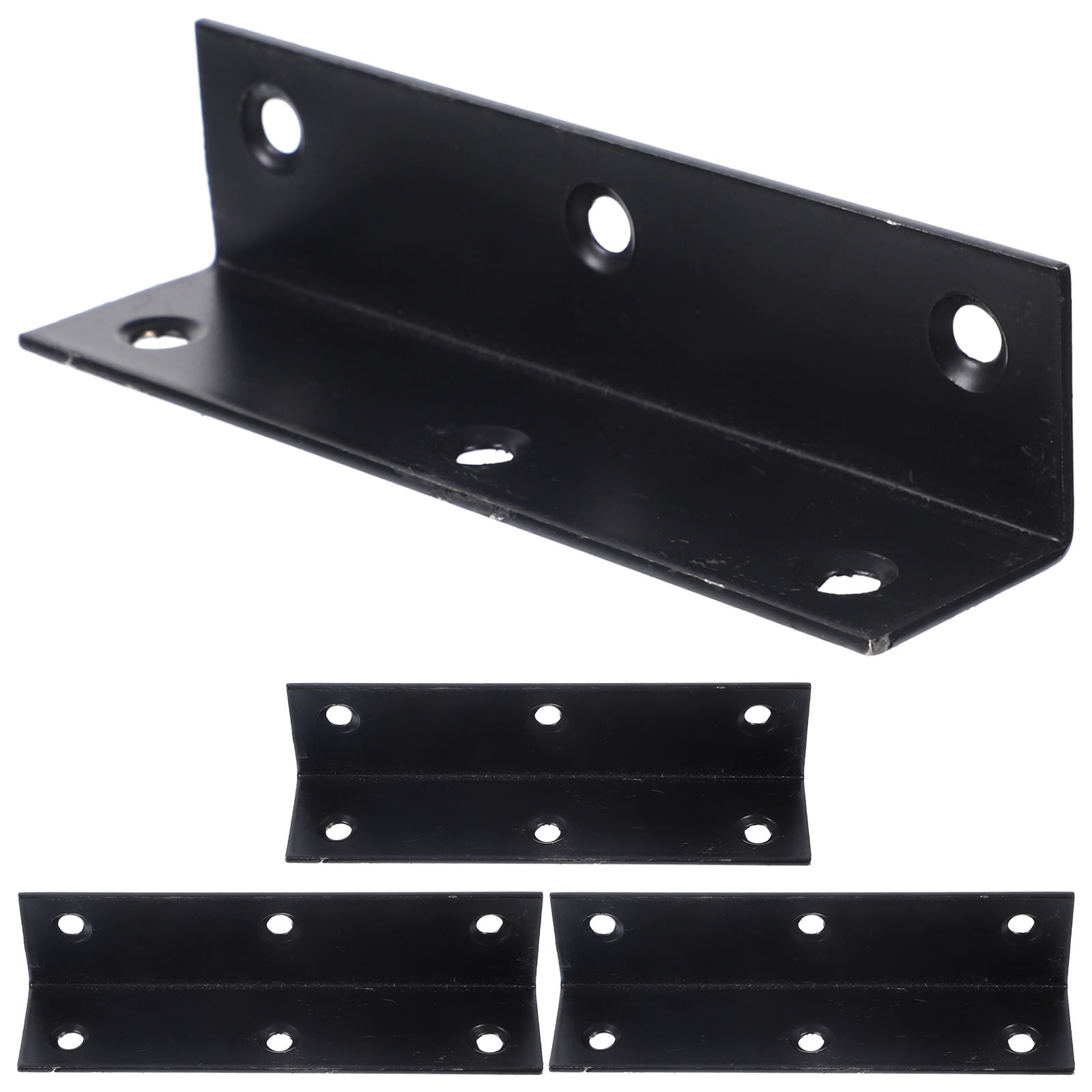 WHAMVOX 4-Pack Heavy Duty L-Shaped Angle Iron Shelf Brackets, Strong Right Angle Support Hardware for Wood Shelving