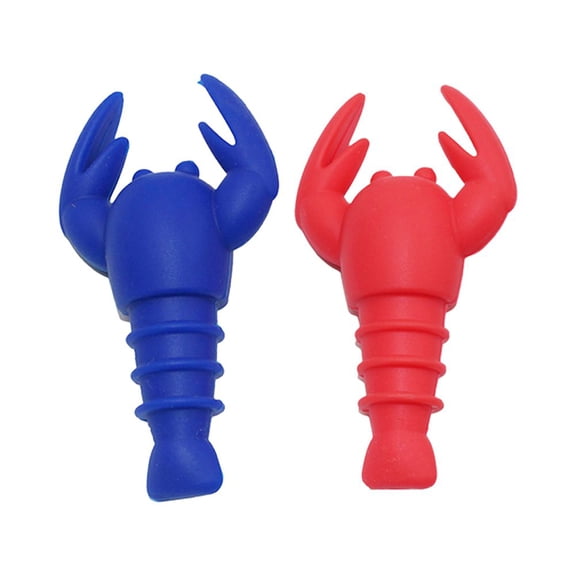 WHAMVOX 4pcs Animal Lobster Shape Wine Stopper Silicone Bottle Stoppers for Bar Home Restaurant (Random Color)