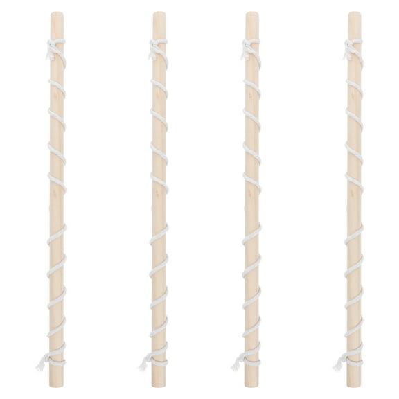 WHAMVOX 4pcs Banner Poles Decorative Banner Hanger Poles Wooden Flagpoles Banner Poles For Garden Banner  Poles Diy Banner Pole Wooden Sticks Sporting Events Banner Hanger