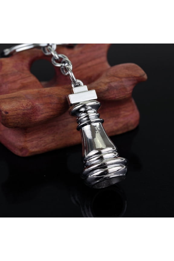 4pcs Chess Keychain Hanging Pendant Chess Piece Key Holder Metal Keyring