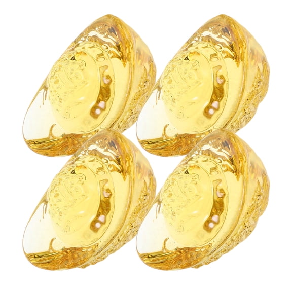 WHAMVOX 4pcs Crystal Yuan Bao Bedroom Decor Faux Crystal Figurines Chinese Good Luck Ornaments Home Decoration Asian Feng Shui Decor for Home