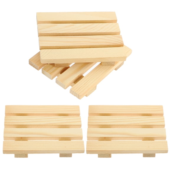 WHAMVOX 4pcs Drink Cup Pads Saucers Pads Multi-function Cup Coasters Wood Insulated Coasters for Table