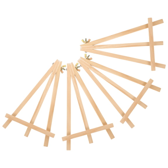 FESTFENDS Easel Display Stand Khaki Wood Artwork Home Decoration 4Pcs 7.3X4.3X0.2In