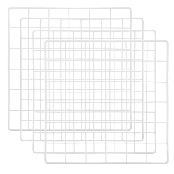 WHAMVOX 4pcs Grid Wall Panels Retail Display Metal Grid Jewelry Organizer Wire Grid Wall Panel Display Rack Decoration For Retail Home