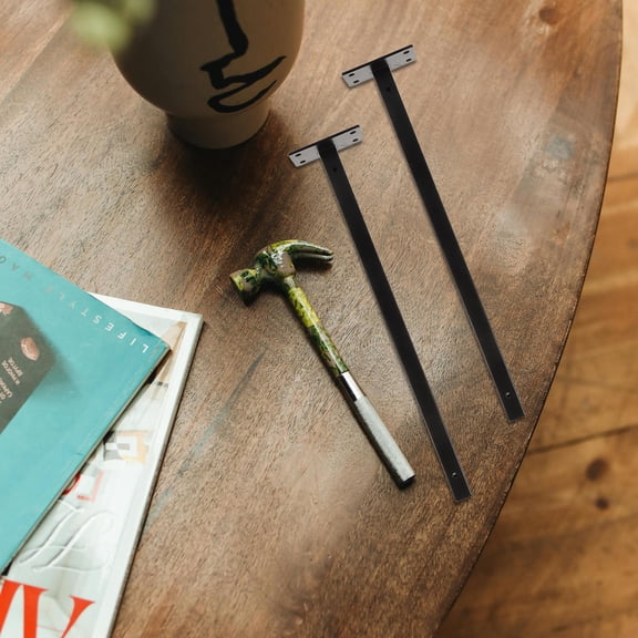 WHAMVOX 4pcs Hanging Sign Bracket Brackets To Hang Shelves Heavy Duty Black Shelf Brackets Concealed Floating Shelf Supports For Modern Home Decor