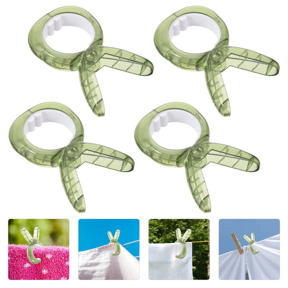 WHAMVOX 4pcs Heavy Duty Clothespins Multifunctional Clothes Pin Clothesline Garment Clip