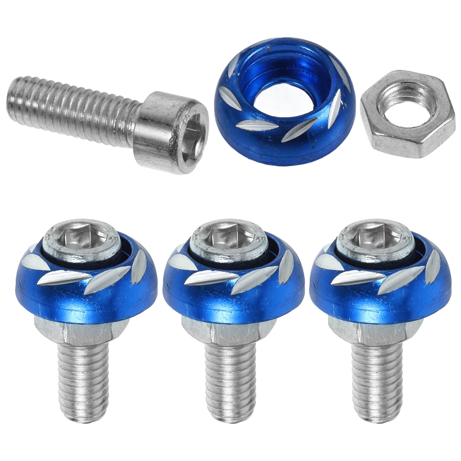 WHAMVOX 4pcs License Plate Screws Motorbike License Plate Screw Caps Decoration Motorcycle Accessory