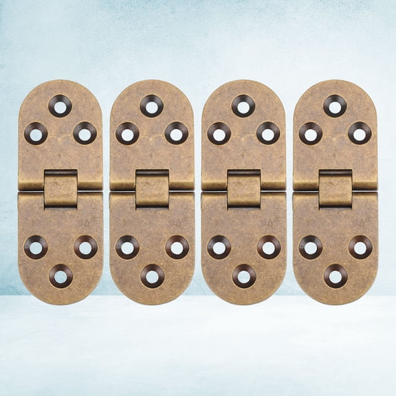 WHAMVOX 4pcs Metal Turning Hinge Invisible Practical Durable Simple Small Metal Furniture Turning Hinge for Cabinet Wardrobe (Bronze)