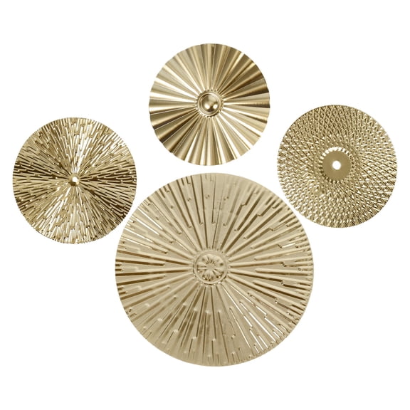 SKISUNO Set of 4 Modern Metal Wall Art Sculptures, Round Shape Decorative Pieces for Home and Office Decor