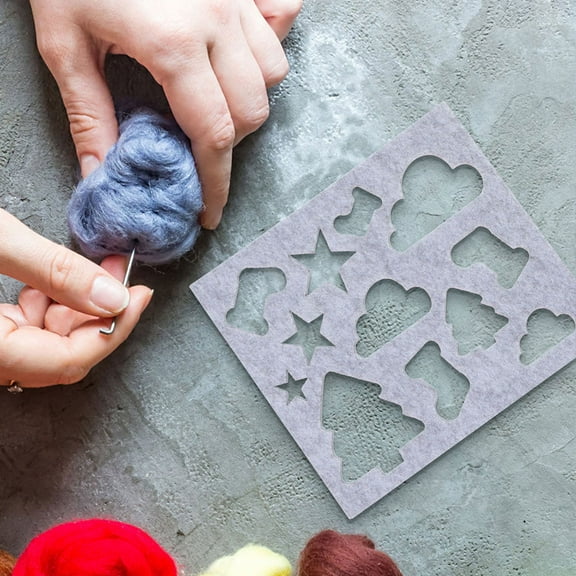 DECORNIJIA WHAMVOX 4pcs Wool Felt Cloud Flower Shapes Handicraft Making