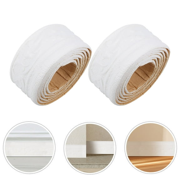 WHAMVOX 4pcs Peel and Stick Tile Molding Water Resistant Wall Edging Flexible Backsplash Border Tape for Bathroom Kitchen DIY Interior Design