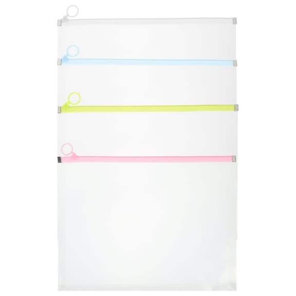 WHAMVOX 4pcs Plastic File Envelopes File Document Folders Thick File Pockets File Folders