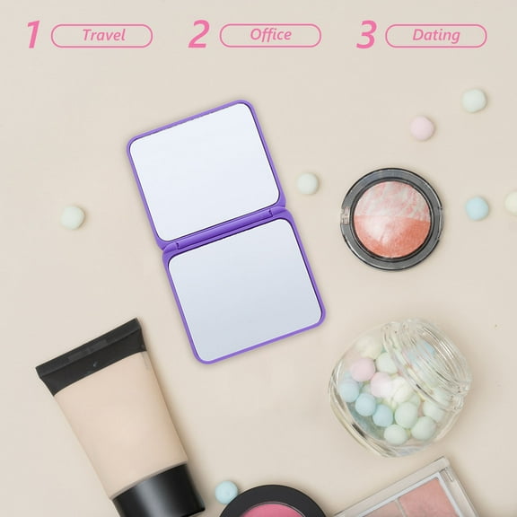 SKISUNO Hand Held Makeup Mirror PP Glass Natural Ratio