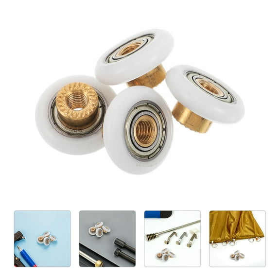 WHAMVOX 4pcs Sliding Door Wheels Shower Door Runners Replacement Rollers for Bathroom Glass Door Hardware