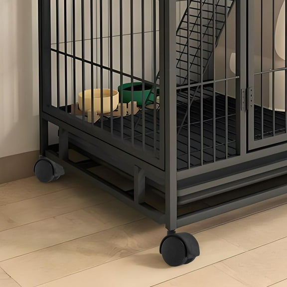 WHAMVOX Caster Wheels with U Shaped Bracket for Furniture Easy Mobility Black Metal Plastic 4pcs