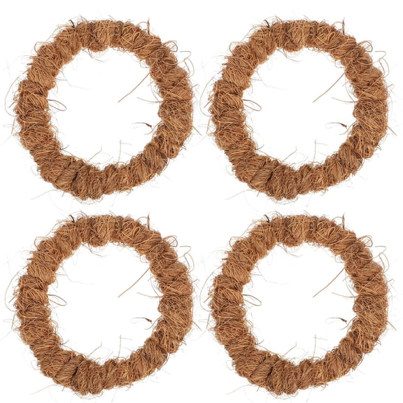 WHAMVOX 4pcs Table Coasters Heat Insulation Cup Circle Coconut Fiber Teacup Ring for Tableware Bowl Plate
