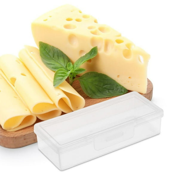 WHAMVOX Transparent Food Storage Container for Cheese and Butter with Lid, Reusable Plastic, 4pcs