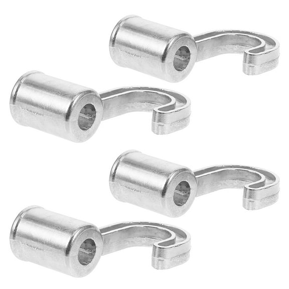 WHAMVOX 4pcs Universal Closet Rod Hooks for Wardrobe No Drill Aluminum Alloy Rod Bracket Holder for Kitchen and Bathroom Wardrobe Hook Rod Mount Retainer