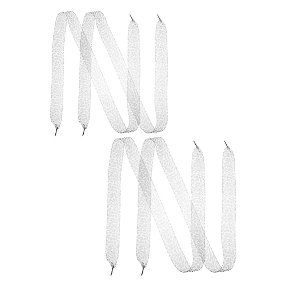 ROMANSENTIAL 4Pcs Wide Leopard Print Polyester Ribbon Shoelaces Stylish Flat Shoestrings for Casual Sneakers
