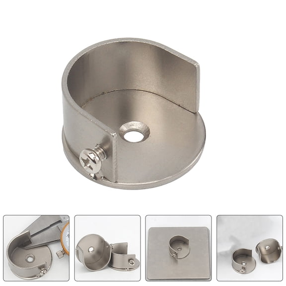 WHAMVOX 4pcs Window Drapery Curtain Rod Supports Closet Rod Holders Curtain Rod Sockets Curtain Rod Holders Metal 28mm Curtain Pole Support Shower Curtain Pole Sockets