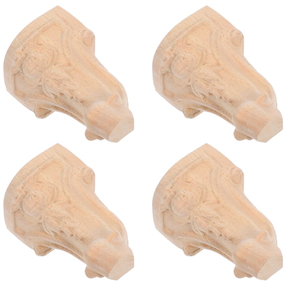 WHAMVOX 4pcs Wooden Furniture Feet Replacement Legs Beige Wood for Furniture Upgrade