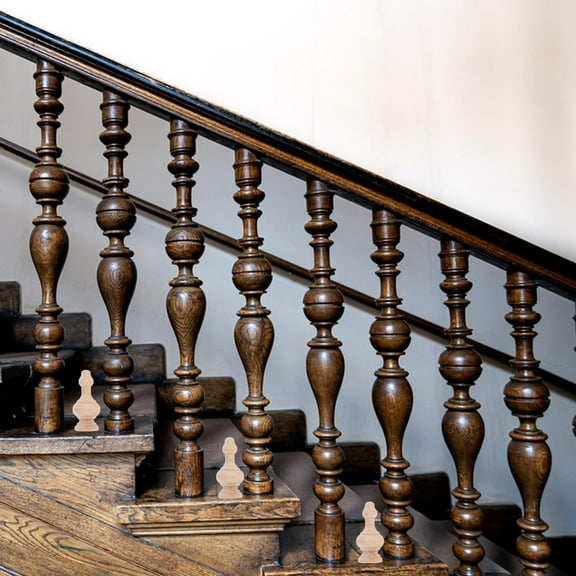 WHAMVOX 4pcs Wooden Small Baluster European Style Home Furnishing Decorations Entry Table Decor Coffee Table Decorations