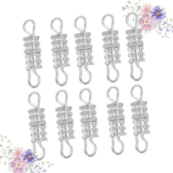 WHAMVOX 5 Bags 100pcs Jewerly Clasps Barrel Screw Type Clasp for Necklace Bracelet Chain DIY Jewellery Making Accessories Copper Screws Tie Buckle (14x4mm Silver)