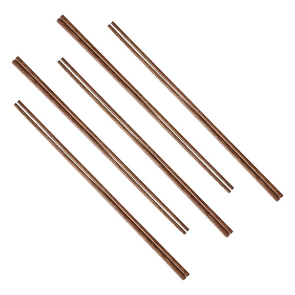 WHAMVOX 5 Pairs Long Wooden Chopsticks Brown For Home Cooking And Avoiding Burns