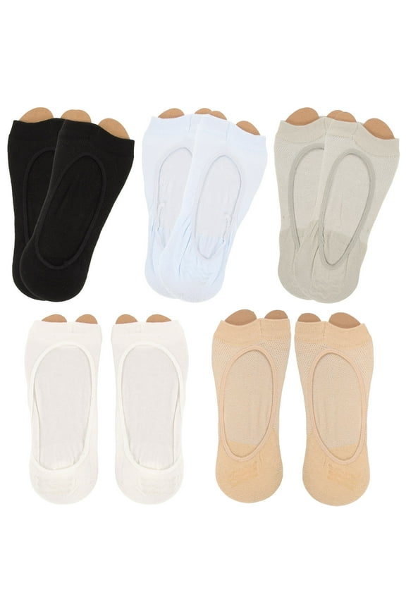 5 Pairs Women Toe Separator Socks Tabi Fish Mouth Women's
