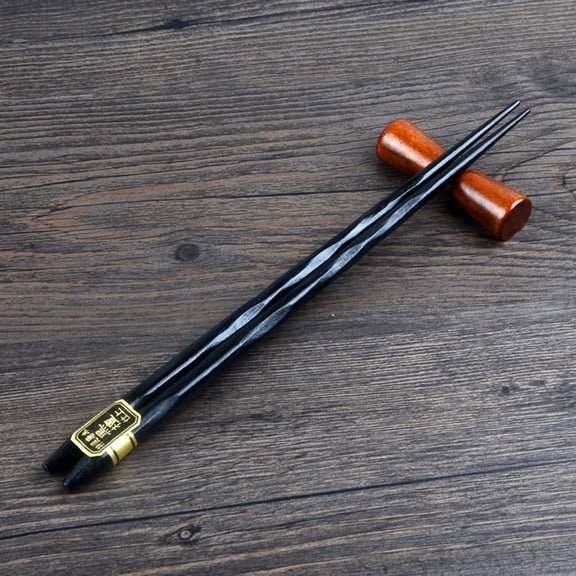 WHAMVOX 5 Pairs Wood Chopstick For Simple And Plain Tableware And Mouldproof