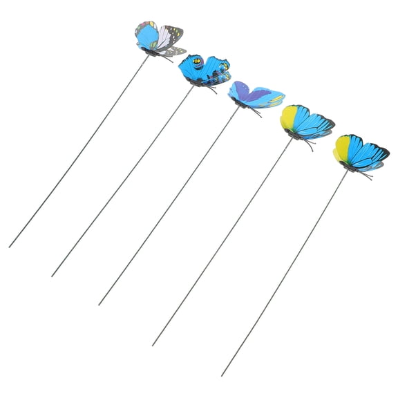 WHAMVOX 5 Pcs Artificial Butterfly Decoration Fake Butterflies for Wedding Blue