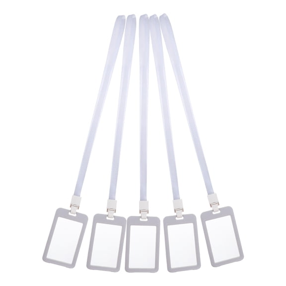 WHAMVOX  5 Pcs Badge Lanyards for Id Cards Holder Staff Student Grey