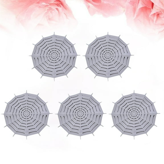 WHAMVOX 5 Pcs Bathroom Sink Filter Floor Drain Filter Sink Sewer Filter 15.8X15.8cm Grey