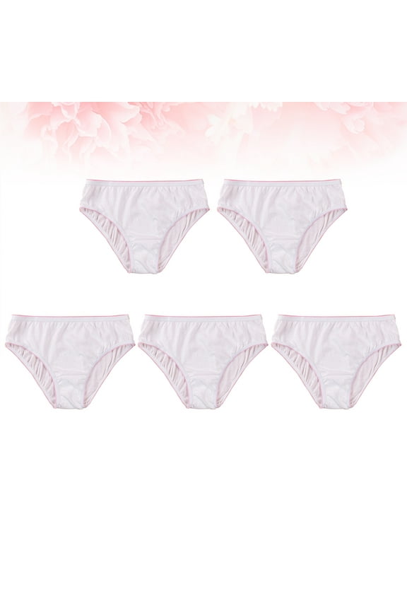 5 Pcs Brief Disposable Panties Breathable Cotton Briefs