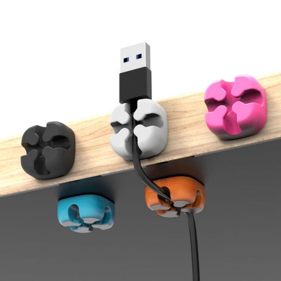WHAMVOX 5 Pcs Cable Manager Desktop Wire Organizer Tidy up Cables