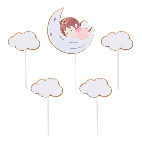 WHAMVOX 5 Pcs Girl Cake Decoration Set for Party, Shower, and Birthday Cake Toppers