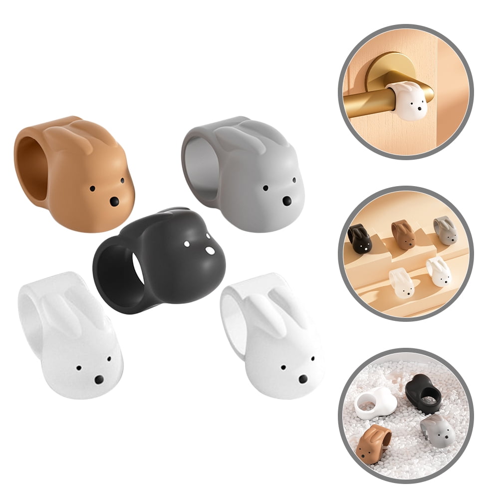WHAMVOX 5 Pcs Cartoon Rabbit Cabinet Door Handle Bumpers Silicone Door ...